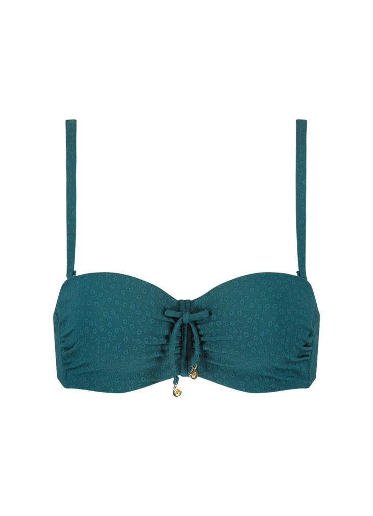 Flora Teal Bandeau-Bikini-Top | Bademode | CYELL
